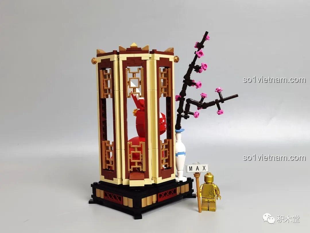 Chi tiết bình hoa Thỏ Đỏ May Mắn G2301 Gobricks