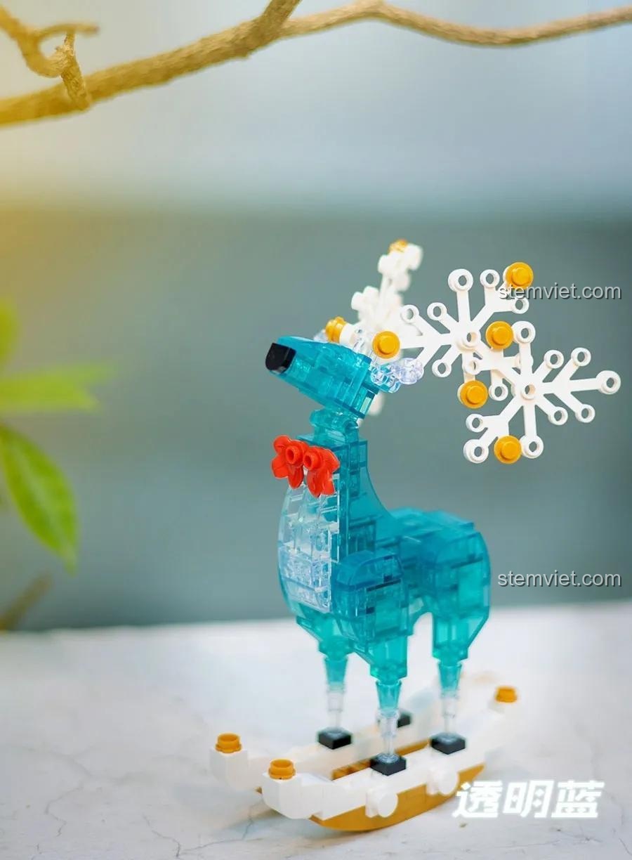 Bộ Lắp Ghép Linh Vật Giáng Sinh Gobricks - Hươu Giáng Sinh Màu Xanh Dương