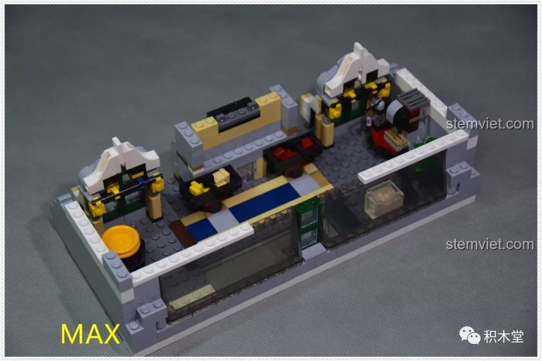 Góc nhìn khác của mô hình hoàn chỉnh bộ lắp ghép Zhe Gao QL0922 Trung tâm thương mại Châu Âu.