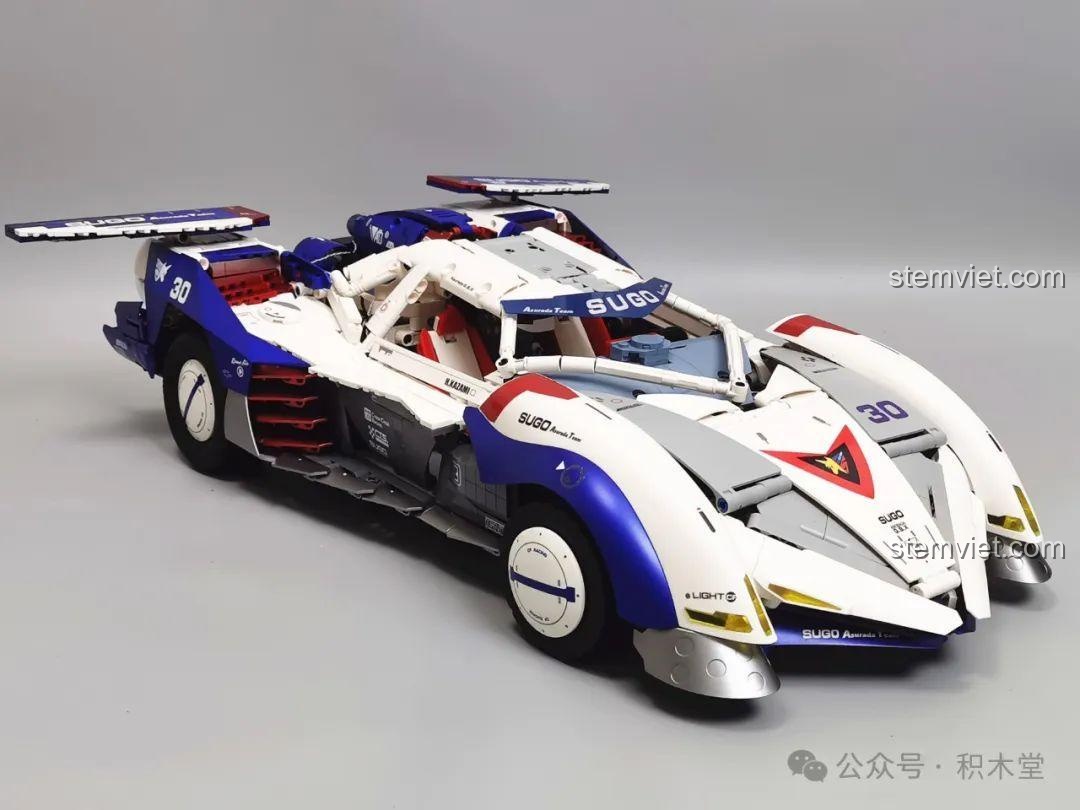 Góc nhìn từ trên cao của mô hình Xe Đua Asurada G.S.X, thể hiện thiết kế khí động học tổng thể.