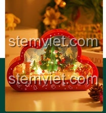 Mô hình Giáng Sinh GQ 3011 với ánh đèn ấm áp, lý tưởng làm quà tặng cho bé 6 tuổi.