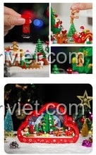 Khung cảnh Giáng Sinh GOQI GQ-3011 sáng bừng với đèn LED, tạo điểm nhấn nổi bật cho không gian.