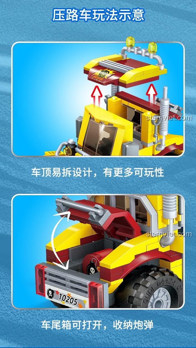 Kích thước các mô hình trong Bộ Lắp Ghép GUDI 10205 - Black Eagle Action