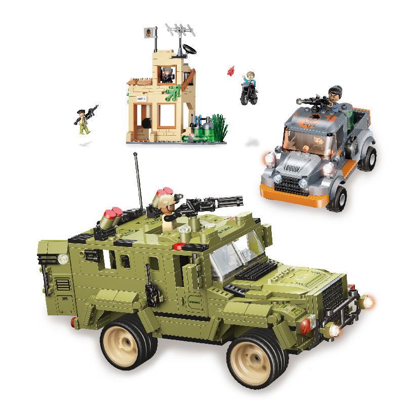 Bộ đồ chơi quân sự GUDI Sword Force 20107 - Xe bọc thép và căn cứ địch