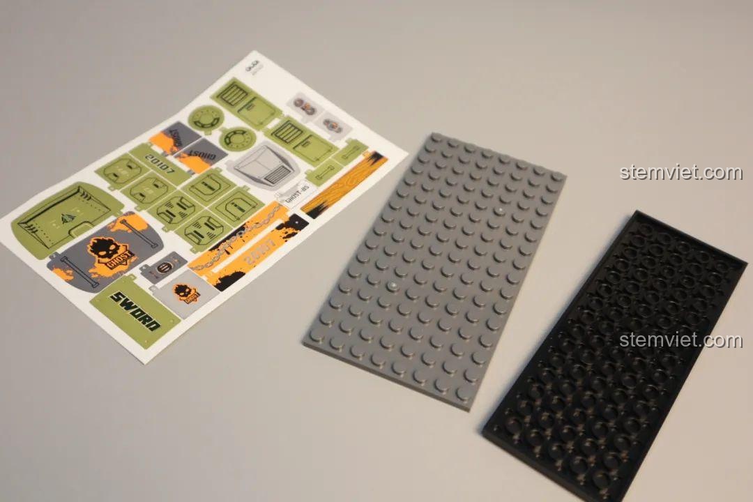 Sticker và đế của bộ đồ chơi quân sự GUDI Sword Force 20107