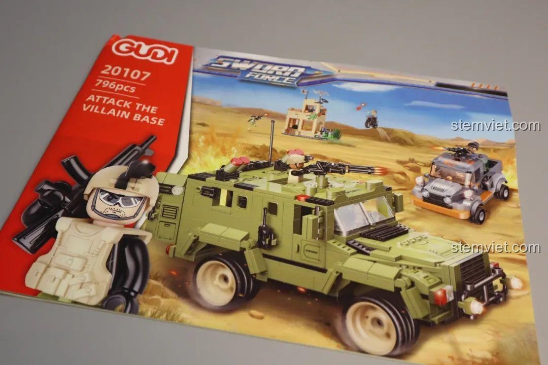 Trang bìa sách hướng dẫn bộ đồ chơi quân sự GUDI Sword Force 20107