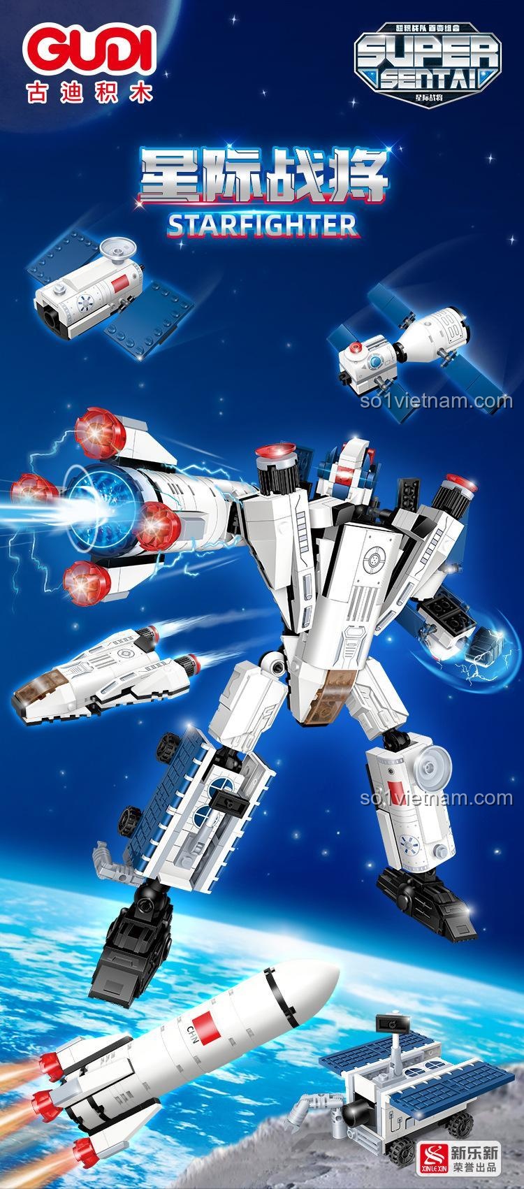 Sơ đồ hợp thể GUDI 40206 Robot Hợp Thể 5 Trong 1, đồ chơi mô hình Xinle Xin 40206, cho con trai 6 tuổi