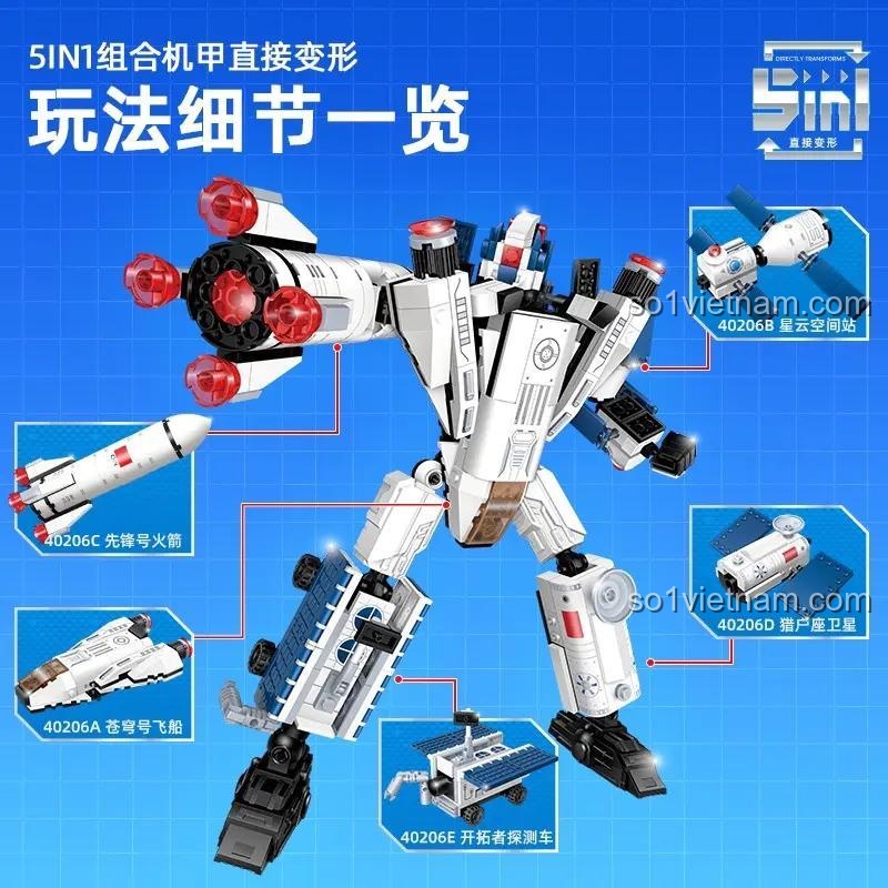 5 mô hình riêng lẻ Chiến Binh Liên Sao GUDI40206, đồ chơi xây dựng Robot Biến Hình, cho bé trai 6 tuổi