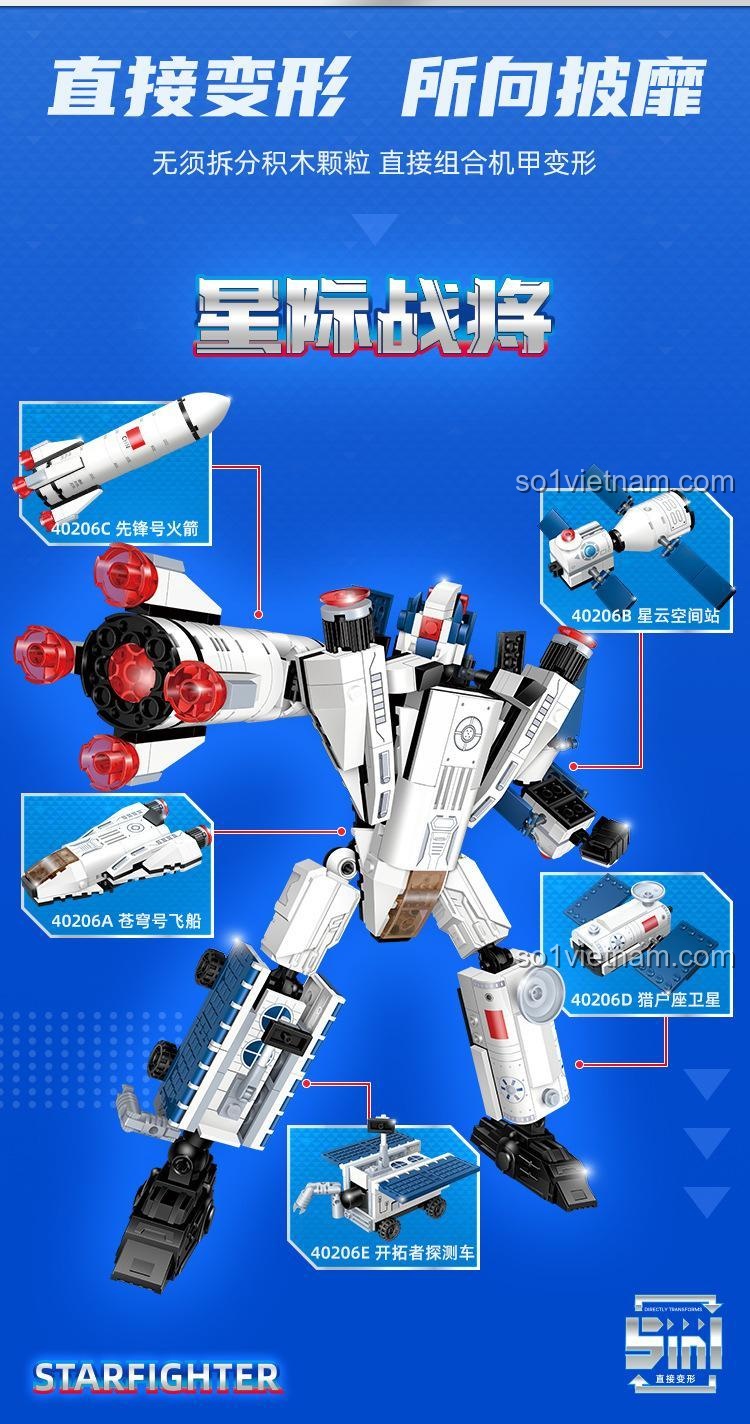 Robot Hợp Thể 5 Trong 1 GUDI, Chiến Binh Liên Sao Xinle Xin, trong không gian, đồ chơi mô hình