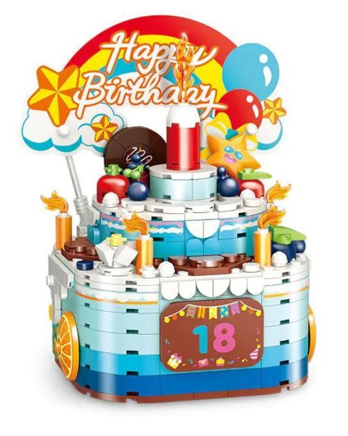 Hộp nhạc bánh sinh nhật GUDI 50002, bộ đồ chơi lắp ghép bánh sinh nhật âm nhạc, đồ chơi mô hình bánh sinh nhật sáng tạo cho bé gái 6 tuổi, giá tốt