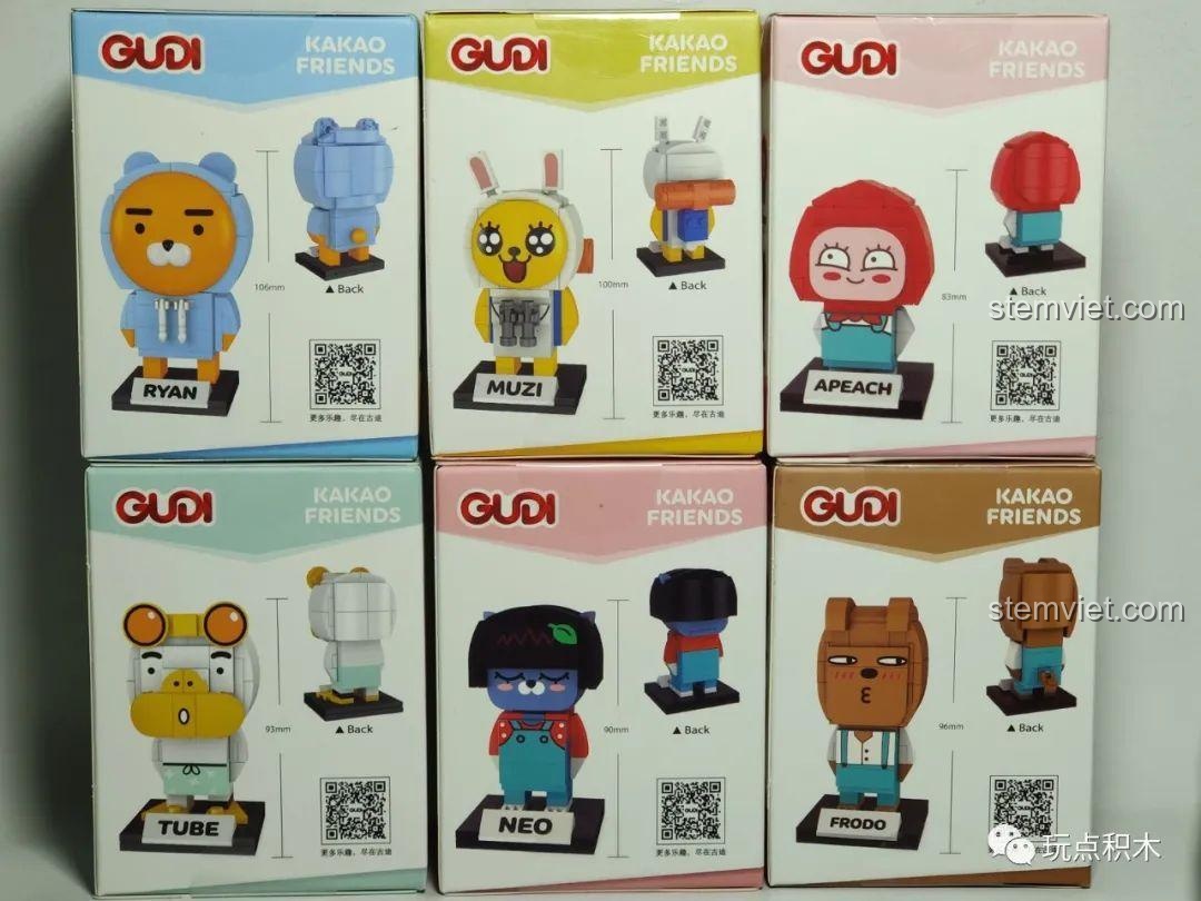 Kích thước mô hình GUDI 52001 Sư tử Ryan (106mm) và các nhân vật khác, đồ chơi mô hình cho bé gái.