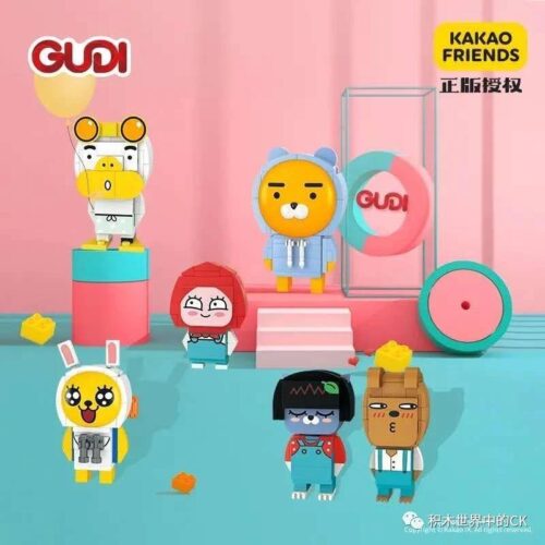 Bộ lắp ghép GUDI 52004 Kakao Friends chính hãng giá rẻ, gồm 6 nhân vật đáng yêu Ryan, Apeach, Tube... cho bé gái 6 tuổi.
