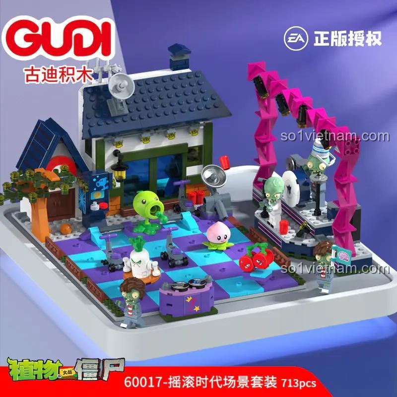 Chi tiết Bộ Lắp Ghép Cảnh Quan Nhà Máy Plants vs. Zombies: Rock Era GUDI 60017