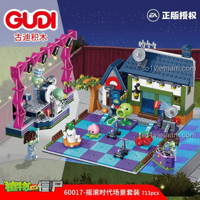 Chi tiết Bộ Lắp Ghép Cảnh Quan Nhà Máy Plants vs. Zombies: Rock Era GUDI 60017