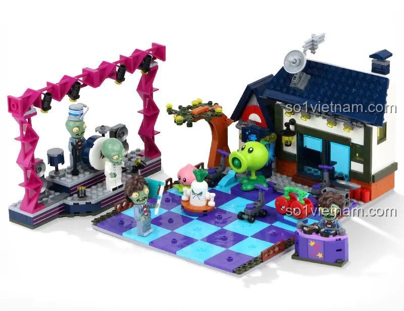 Chi tiết Bộ Lắp Ghép Cảnh Quan Nhà Máy Plants vs. Zombies: Rock Era GUDI 60017