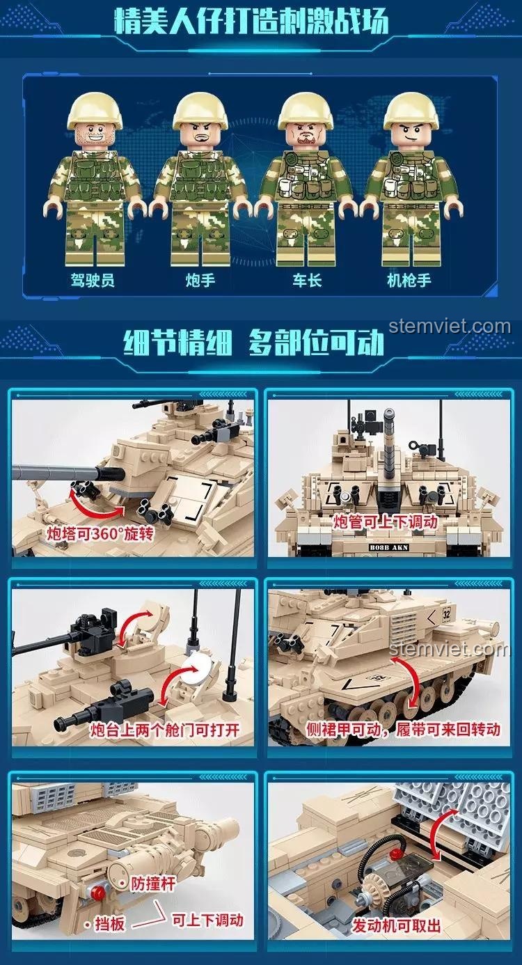 Bộ lắp ghép GUDI 6108 Xe Tăng Challenger II, mô hình sưu tầm chất lượng cao, giá trị tốt cho người chơi.