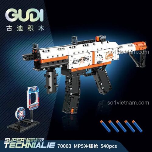 Đồ chơi lắp ráp GUDI 70003 Súng tiểu liên MP5, mô hình súng MP5 chất lượng cao cho bé trai 6 tuổi.