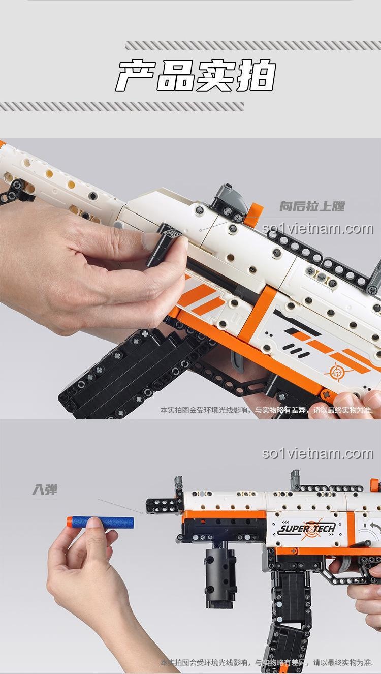 Hướng dẫn nạp đạn Súng tiểu liên MP5 GUDI 70003, đồ chơi lắp ráp với hành động chân thực, đáng tiền.
