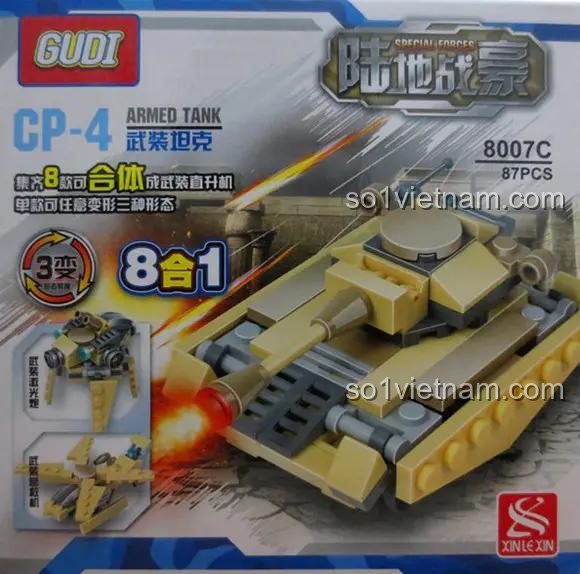 Đồ chơi mô hình GUDI 8007 Tàu ngầm vũ trang, 679 chi tiết, phù hợp cho bé trai 6 tuổi, với tính năng 8 trong 1, giá tốt