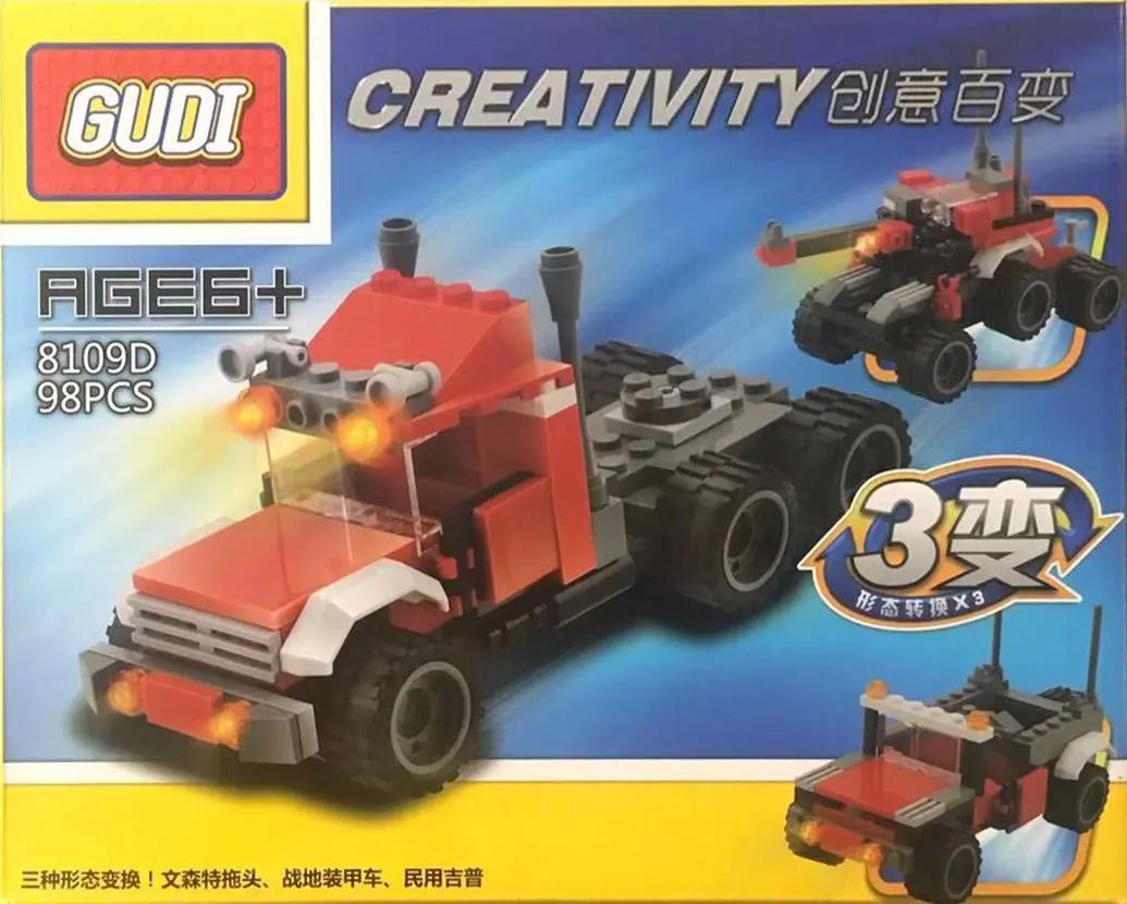 GUDI 8109D Bộ Lắp Ghép Xe Tải, Xe Jeep Quân Sự, Xe Jeep Dã Chiến - 98 Mảnh - Đồ chơi sáng tạo cho bé trai 6 tuổi