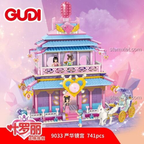 Mô hình đồ chơi xếp hình GUDI 9033 Lâu đài công chúa Diệp La Lệ với 741 mảnh ghép.