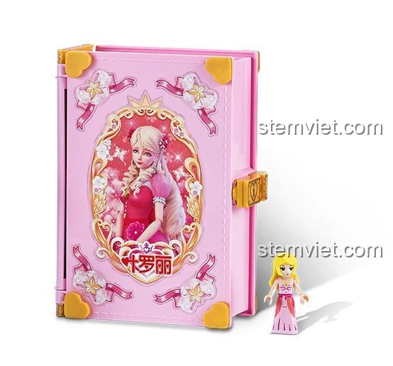 Sách lắp ghép GUDI 9038 Cung Điện Hoa Mini Ye Luoli ở dạng sách, có minifigure tiên nữ bên cạnh, thiết kế độc đáo, đáng tiền cho bé gái 6 tuổi.