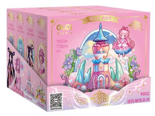 Hộp trưng bày bộ đồ chơi lắp ghép GUDI 9052 Lâu Đài Mini Công Chúa Diệp La Lệ, món quà giá rẻ cho bé gái 6 tuổi.