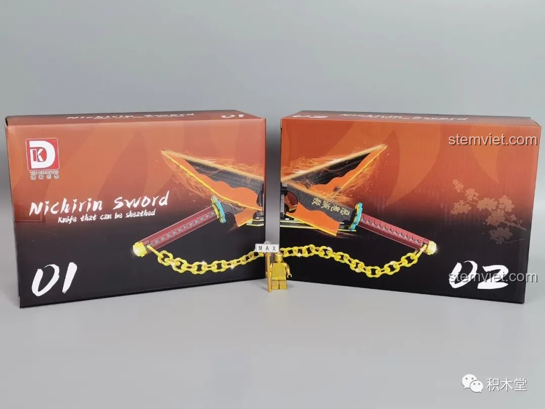 Hai hộp nhỏ 01 và 02 của bộ xếp hình Thanh gươm của Âm Trụ DK1507.