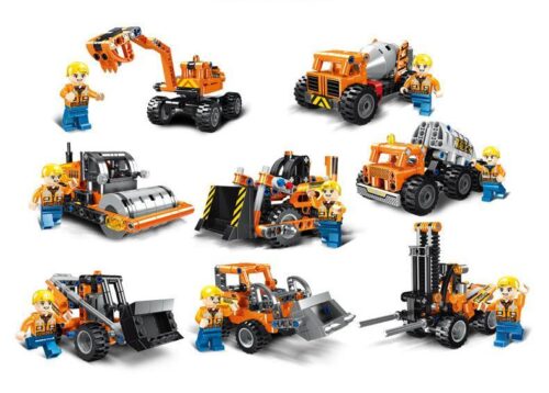 Bộ lắp ráp Happy Build XQ3001-2 xe công trình 875 chi tiết cho bé trai 6 tuổi, đồ chơi lắp ráp xe xây dựng giá tốt, bộ đồ chơi kỹ thuật Pangu XQ3001-2