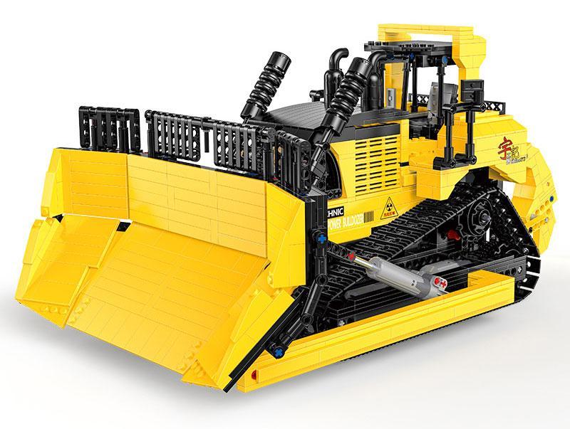 Mô hình Xe Ủi Đất Hạng Nặng Happy Build YC-22011 điều khiển từ xa, một bộ lắp ráp technic giá rẻ cho bé trai 8 tuổi.