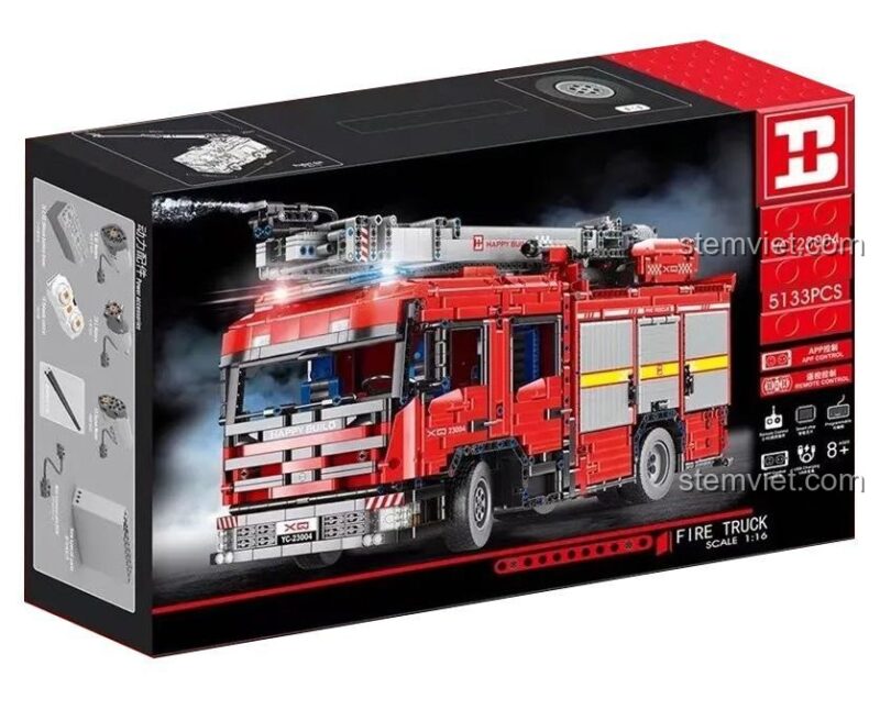 HAPPY BUILD YC-23004 Xe Cứu Hỏa Thang Nước Tỷ Lệ 1:10 - Hộp sản phẩm