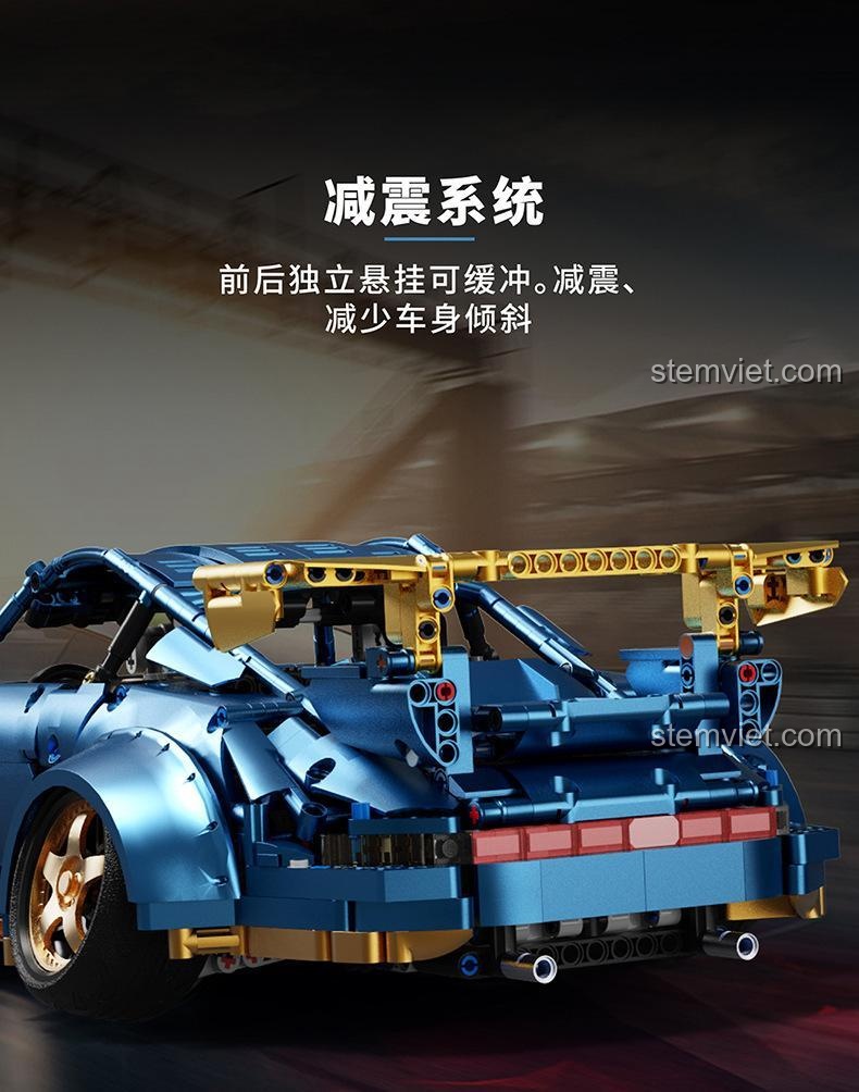 Thiết kế thấp và góc camber của bộ lắp ghép Xe thể thao Porsche 911, mang lại vẻ ngoài thể thao và chân thực.