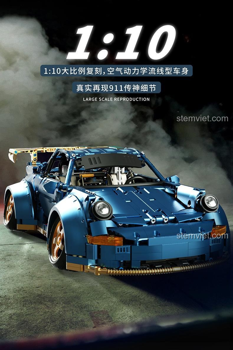 Mô hình Porsche 911 YC-23006 tỉ lệ 1:10, tái hiện chi tiết huyền thoại, bộ lắp ráp cho bé trai.