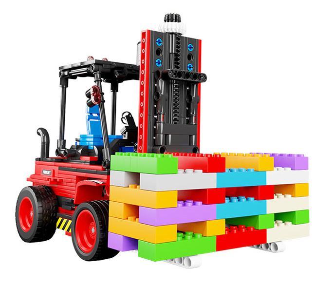 Bộ lắp ghép Xe nâng hàng Happy Build YC-33003 điều khiển từ xa, đồ chơi mô hình xe nâng hàng công trình 606 chi tiết cho bé trai 8 tuổi, giá tốt.