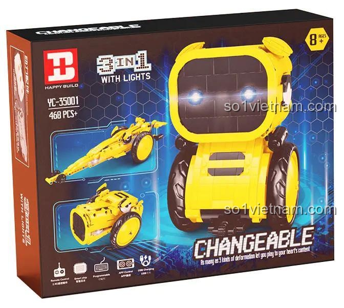 Hộp sản phẩm robot biến hình HAPPY BUILD YC-35001