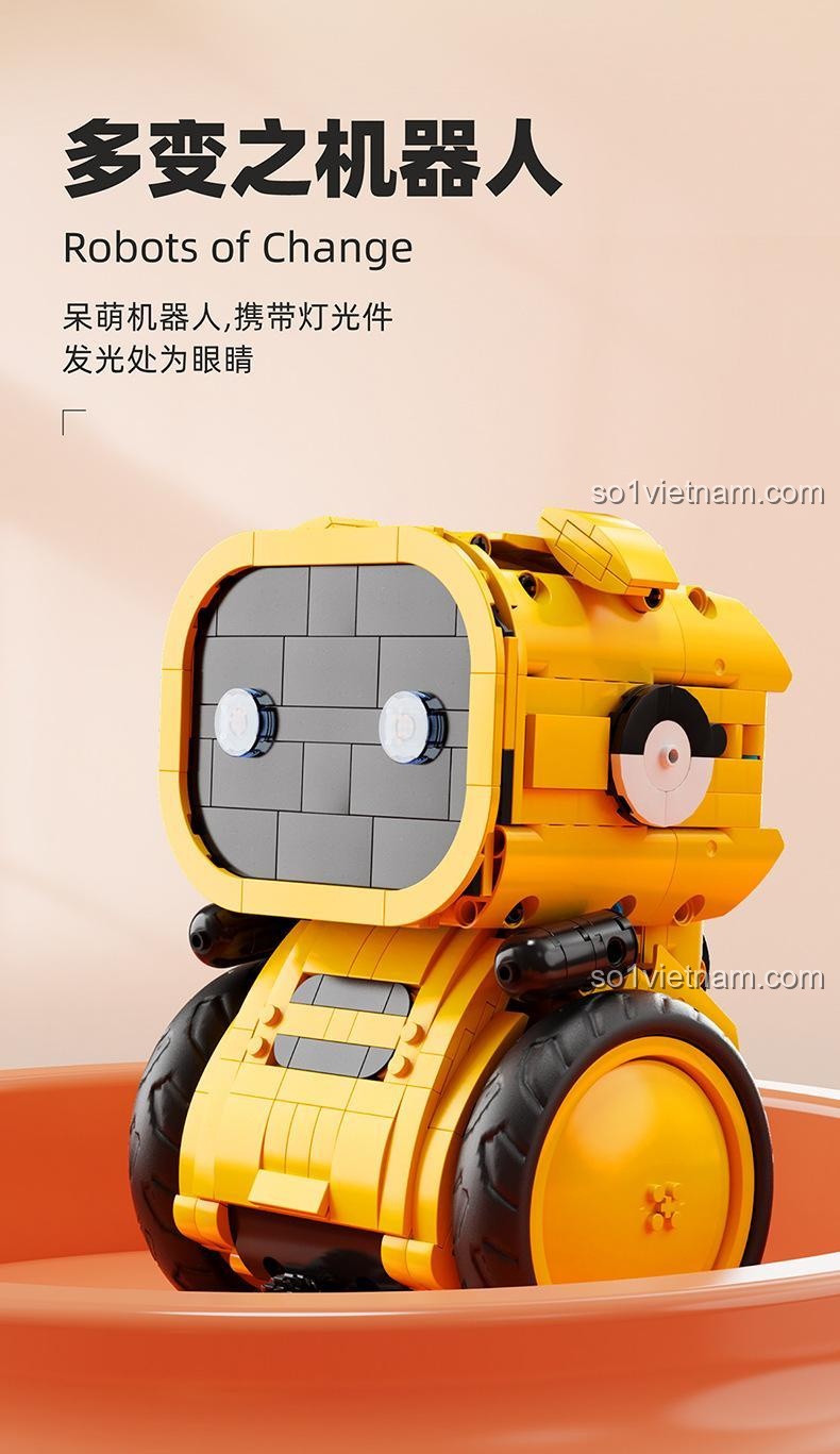 Robot biến hình HAPPY BUILD YC-35001 với đèn sáng