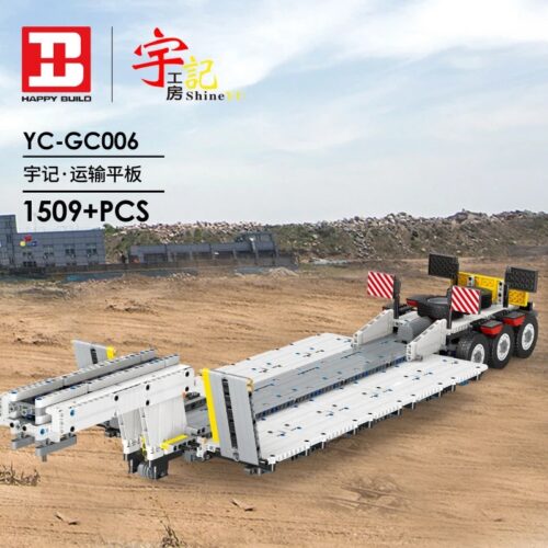 Bộ lắp ráp Happy Build YC-GC006 Xe Rơ Moóc Sàn Thấp, đồ chơi mô hình Xe Vận Chuyển Hàng Nặng cho bé trai 8 tuổi+, giá tốt