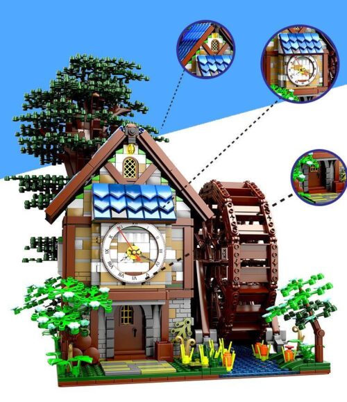 Bộ lắp ghép Hengtai 92037 Ngôi Nhà Cổ Tích Thần Tiên có Đồng Hồ và Bánh Xe Nước Thời Gian, đồ chơi mô hình xây dựng cho bé trai và bé gái 6 tuổi trở lên, giá tốt.