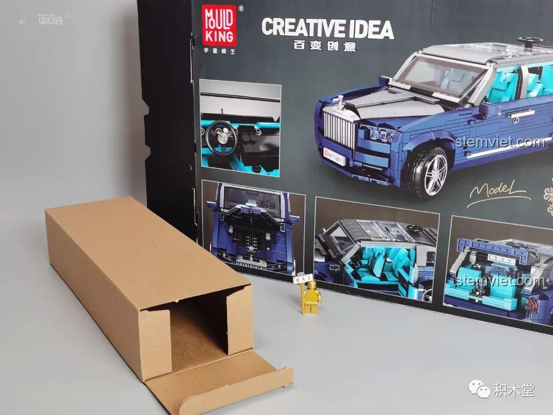 Hộp carton bên trong hộp sản phẩm Mould King 10017 Rolls-Royce Cullinan, giúp cố định sản phẩm.