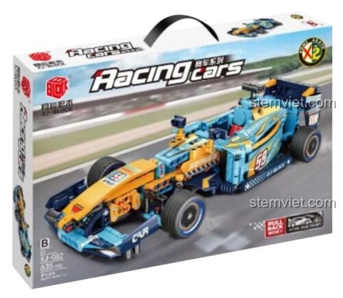 Hộp bộ lắp ghép Xe đua F1 XJ-082B màu xanh vàng