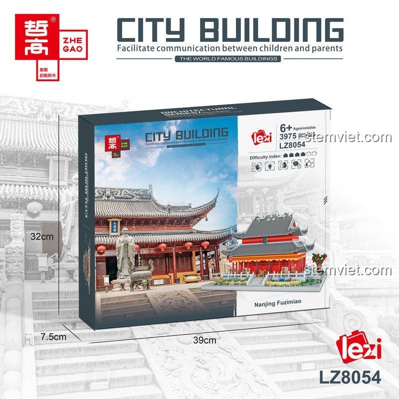 Hộp bộ lắp ghép Zhe Gao LZ8054 Nanjing Fuzimiao
