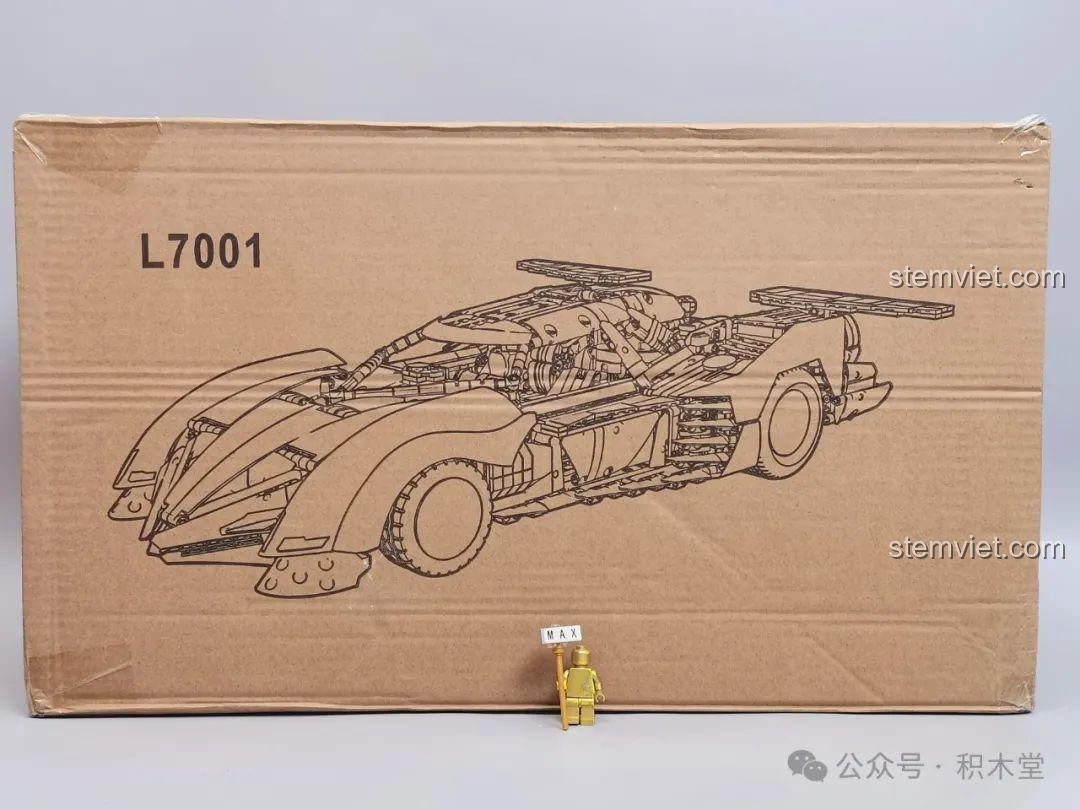 Hộp carton bên ngoài của bộ lắp ráp Xe đua AI Asurada L7001, một món đồ chơi xây dựng hấp dẫn cho các bé trai.