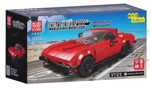 Mô hình Siêu xe Chevrolet Corvette Mould King 27034 trong hộp trưng bày, đồ chơi lắp ráp cho bé trai 8 tuổi giá rẻ.
