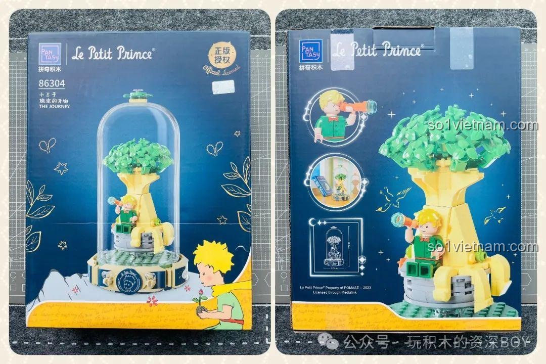 Hộp sản phẩm bộ lắp ghép Pantasy 86304 Tiểu Hoàng Tử: Khởi Đầu Hành Trình với thiết kế đẹp mắt, hình ảnh mô hình hoàn chỉnh và Tiểu Hoàng Tử.