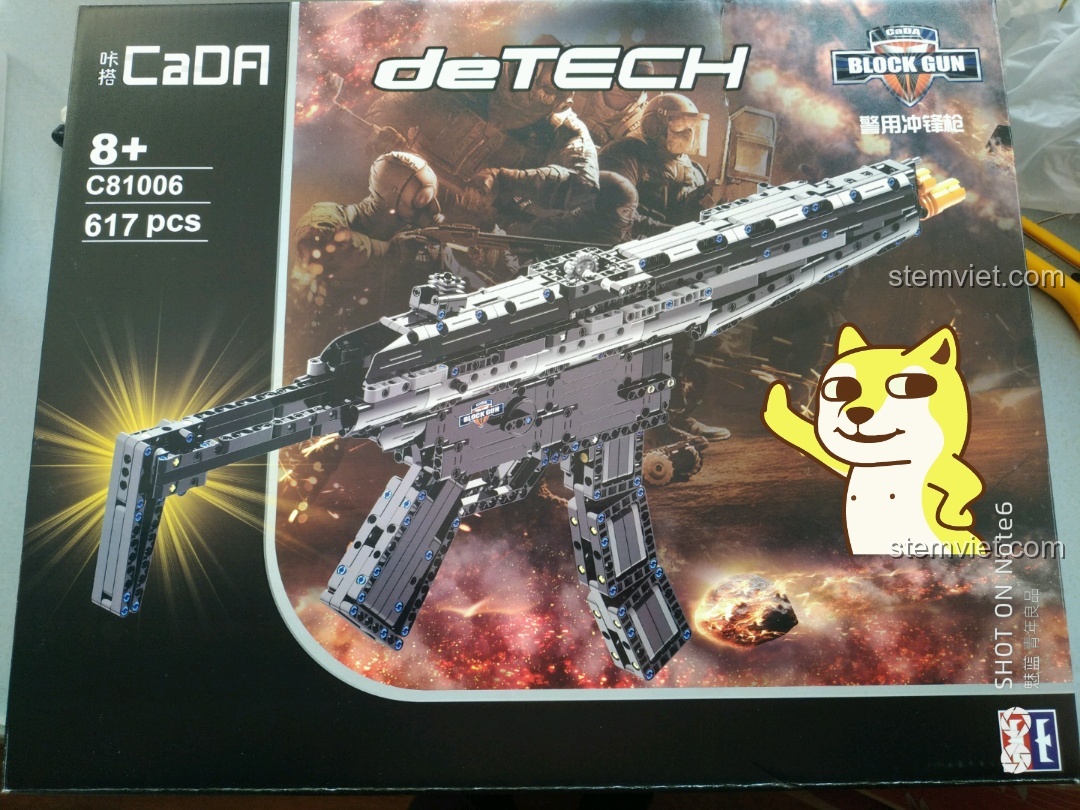 Hộp đồ chơi mô hình súng MP5 cho trẻ em 8+ CaDA C81006 với 617 chi tiết, hình ảnh mô hình súng cực ngầu và ấn tượng.