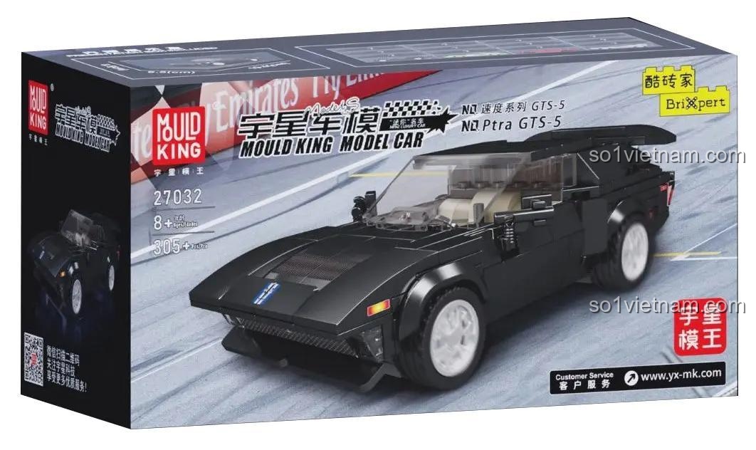 Hộp của bộ lắp ráp Xe đua Ptra GTS-5 Mould King 27032, thể hiện rõ số chi tiết và thiết kế xe hầm hố.