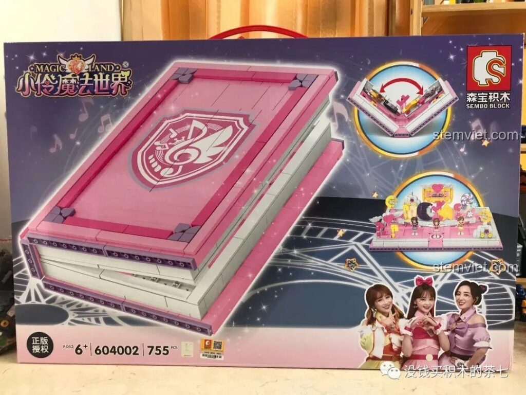 Hộp đồ chơi SEMBO 604002 Sách Lắp Ráp Studio Livestream Sáng Tạo Thế Giới Phép Thuật Của Tiểu Linh màu hồng.