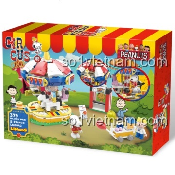 Hộp bộ đồ chơi lắp ghép Snoopy Vòng Quay Tuổi Thơ LiNoos LN8068-2