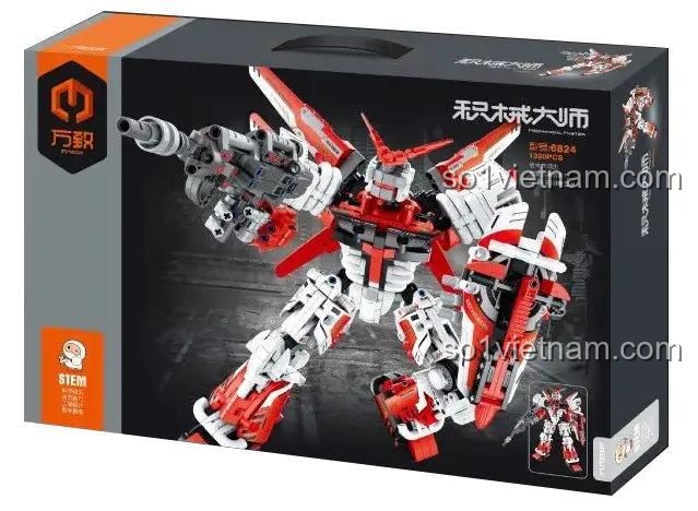Hộp đựng bộ đồ chơi Cơ giáp Xích Viêm Thần Thương 6824, 1320 chi tiết, đồ chơi xây dựng cho bé trai, giá tốt