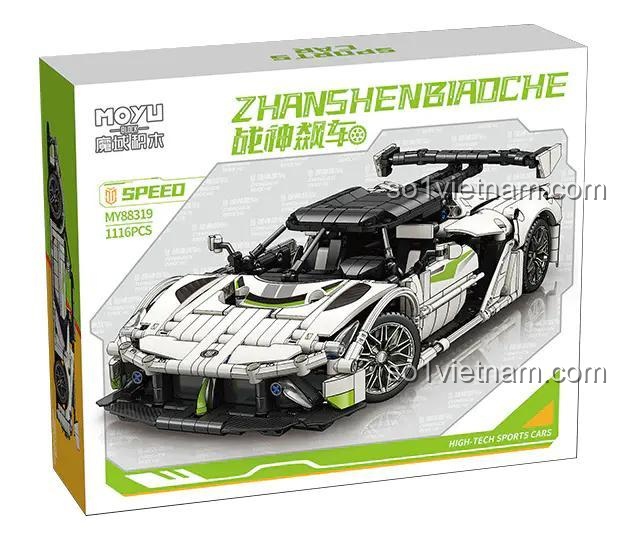 Hộp đựng bộ đồ chơi xe Koenigsegg Jesko MOYU BLOCK MY88319, đồ chơi kỹ thuật điều khiển từ xa cho bé trai 8 tuổi